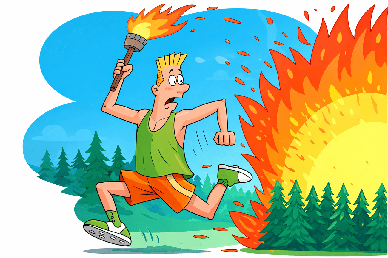 Иллюстрация глагола burn
